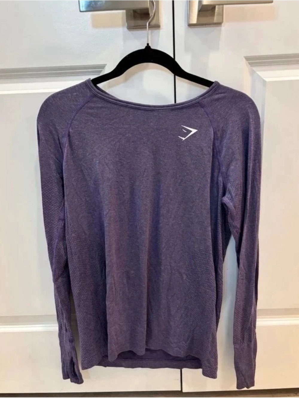 Gymshark Women's Heather Purple Long-Sleeve Seamless Top